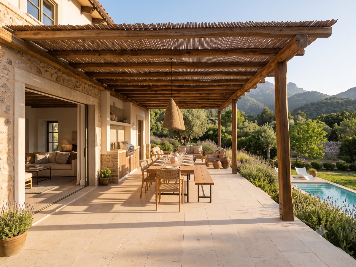 Pergola and outdoor lounge